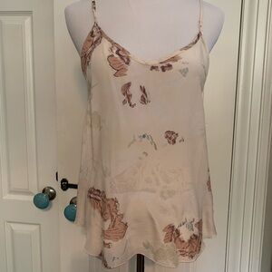 Aritzia Wilfred Blush Silk Rose Print Cami